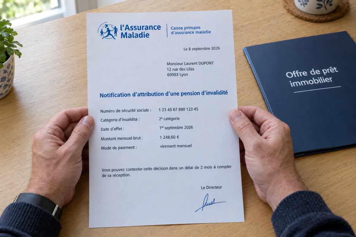 Contrat d'assurance prêt immobilier posé sur un plan de maison
